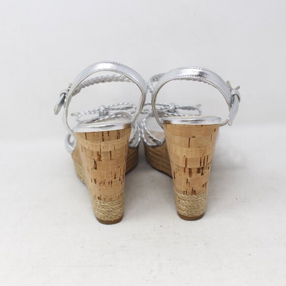 Prada #Y3N4UG Cork Braided Wedges Size 37.5 - Picture 4 of 8